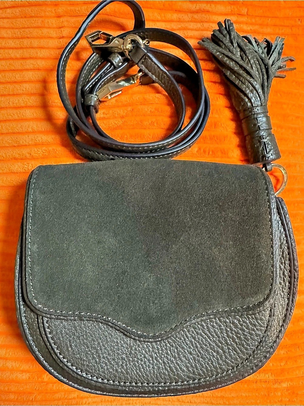 Rebecca Minkoff Leather Crossbody Bag in olive green